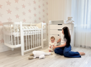KOTTO Baby Crib ELIN with Mattress - Wit / Babybed