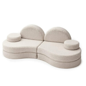 MeowBaby® Coccolo modulaire kinderbank – 6-delig, Bearly lichtgrijs