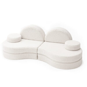 MeowBaby® Coccolo modulaire kinderbank – 6-delig, Bearly gebroken wit