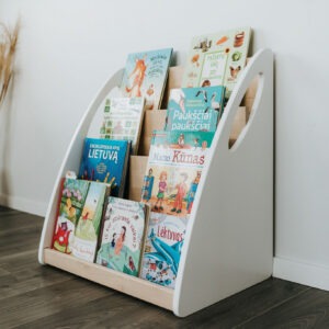 Montessori boekenrek met opbergruimte – 4 planken